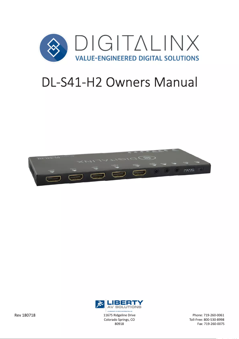 First page image of the manual for DL-S41-H2
