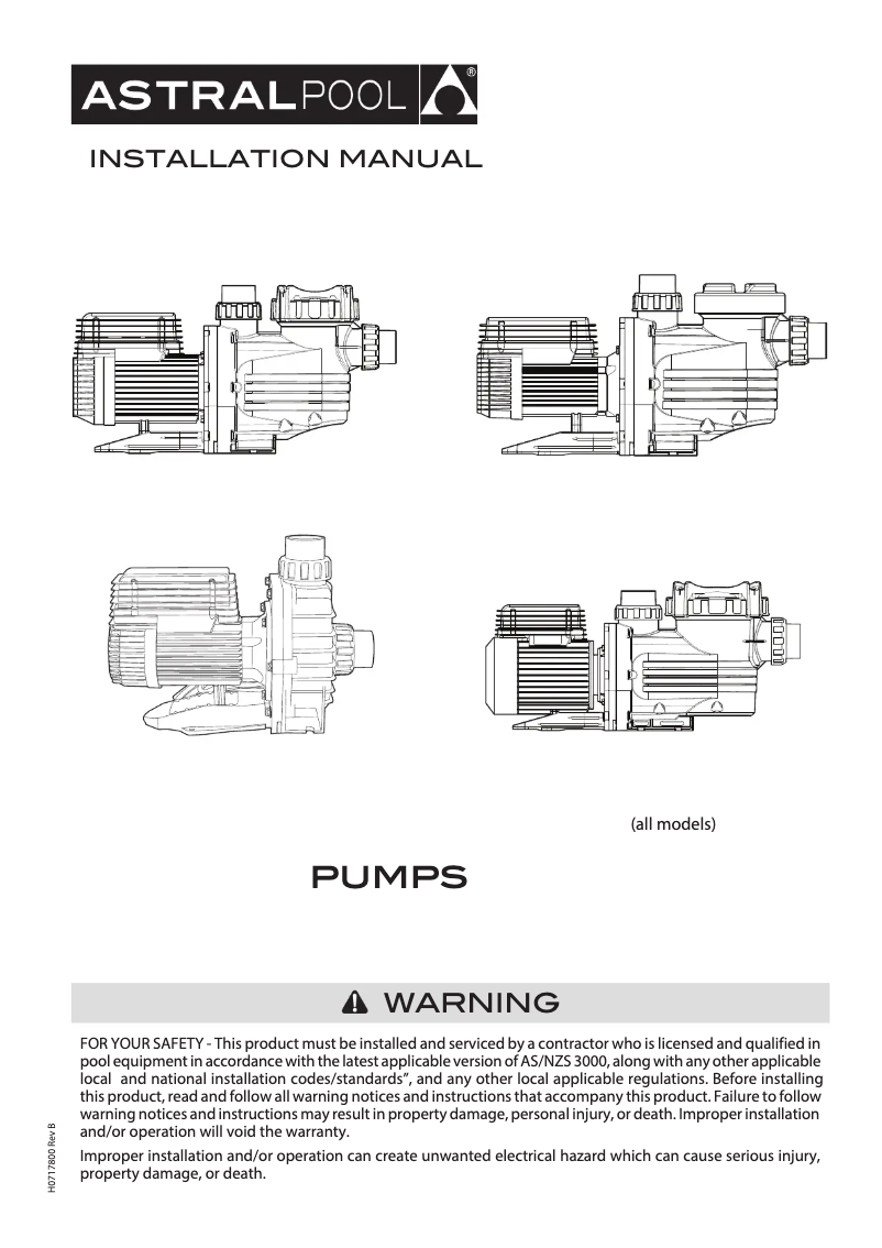 Page 1 of the manual User Manual AstralPool XP 1.5