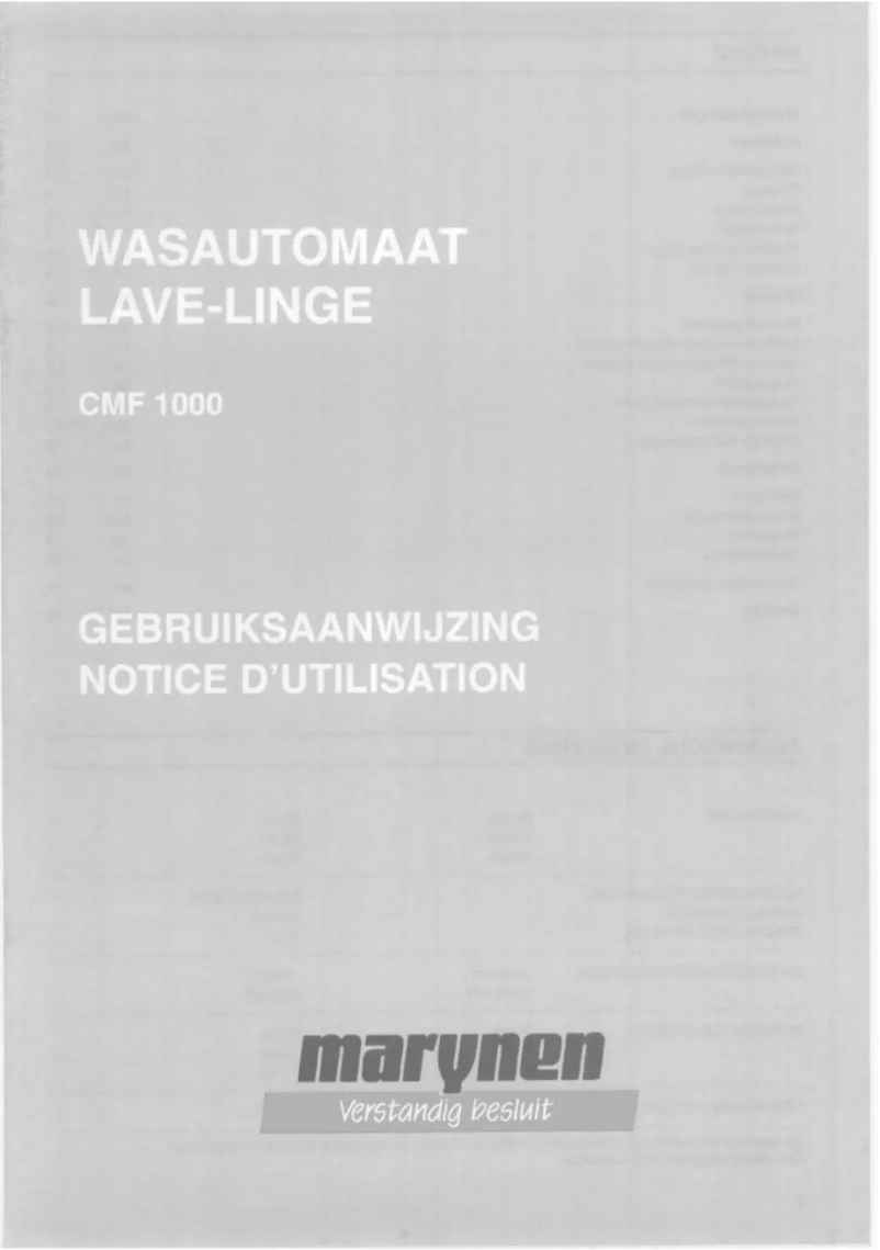 Page 1 of the manual User Manual Marynen CMF 1000