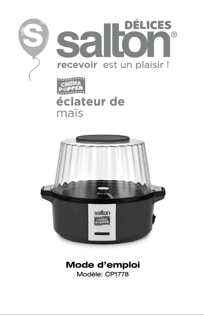 Page 1 of the manual User Manual Salton CP1778