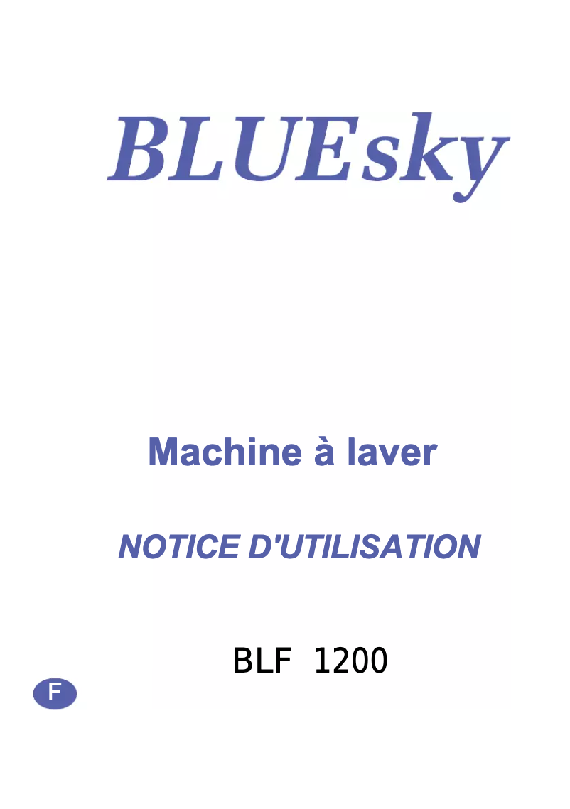 Page 1 of the manual User Manual Bluesky BLF 1200