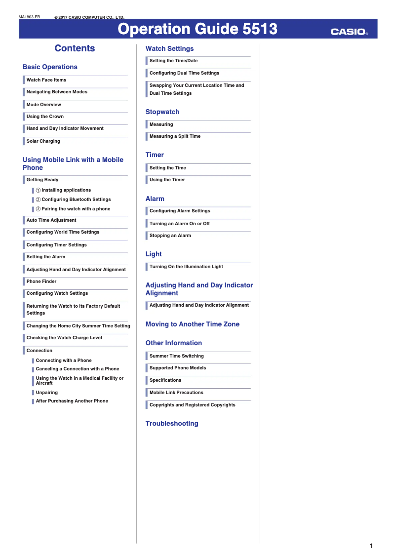 Page 1 of the manual User Manual Casio G-Shock GST-B100XB-2AER