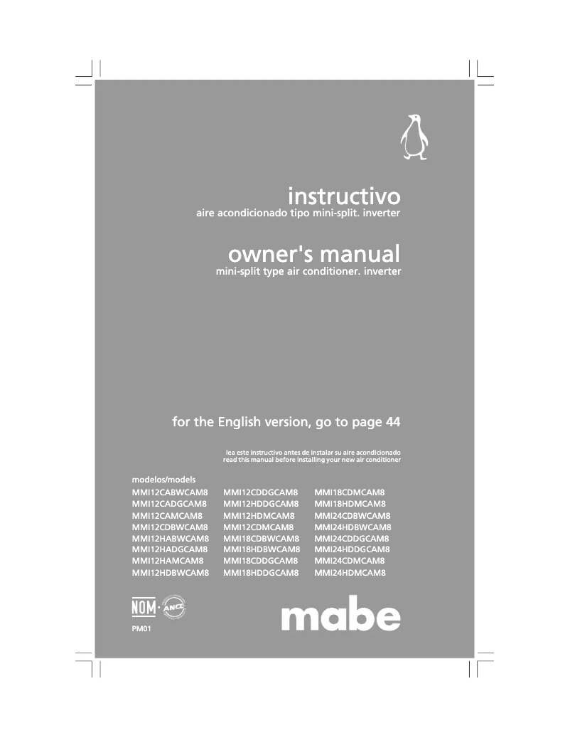 Page 1 of the manual User Manual Mabe MMI18CDMCAM8