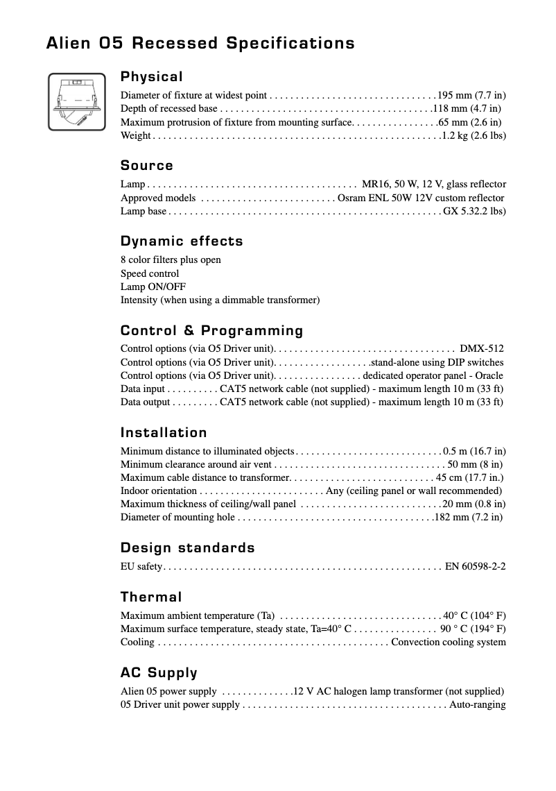 First page image of the manual for Alien 05