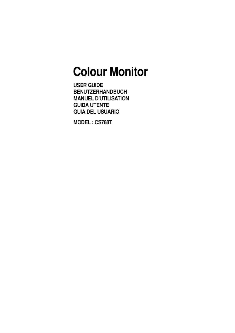 Page 1 of the manual User Manual LG CS788C