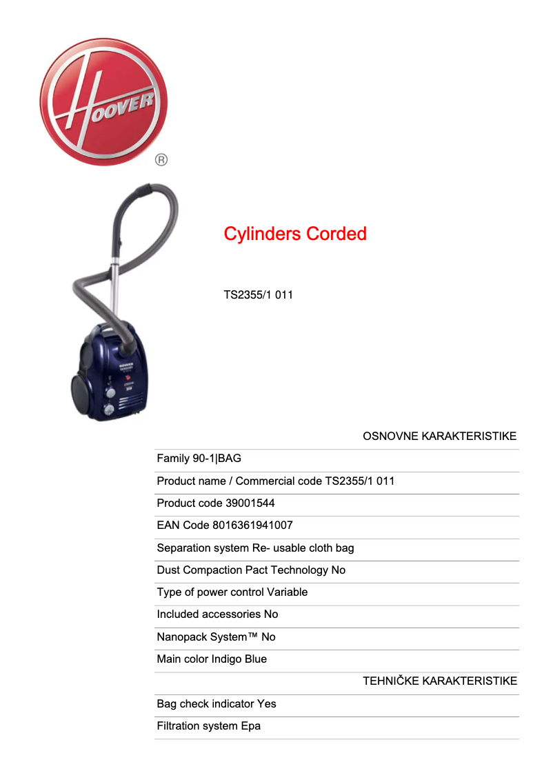 First page image of the manual for Sensory TS2355/1 011