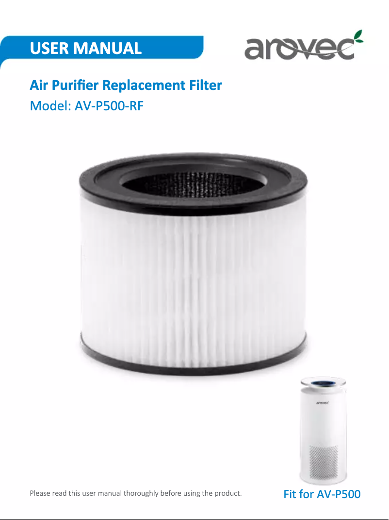 Page 1 of the manual User Manual Arovec AV-P500-RF