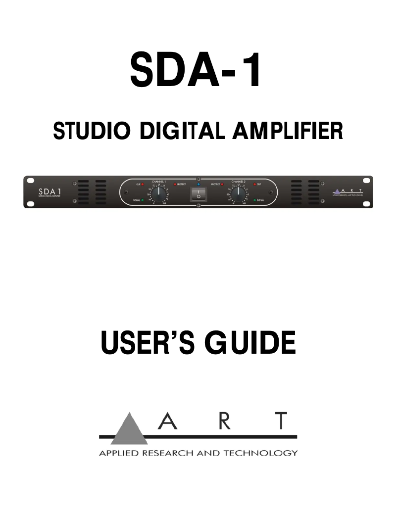 First page image of the manual for SDA-1