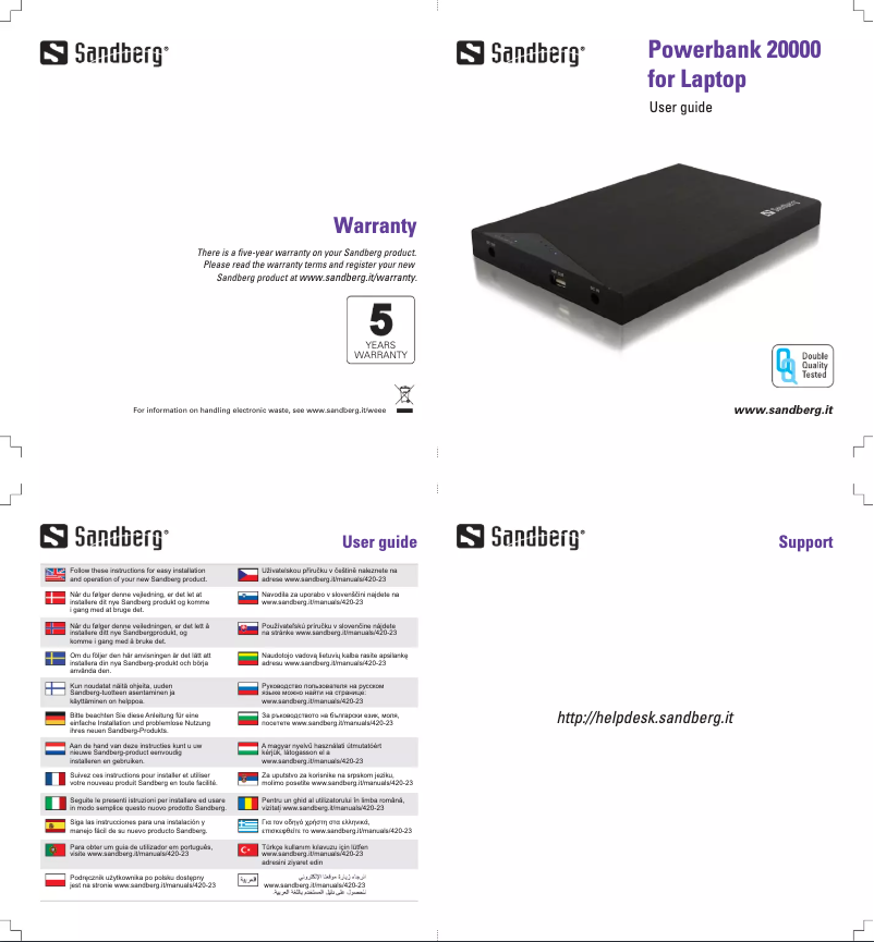 Page 1 of the manual User Manual Sandberg 420-23