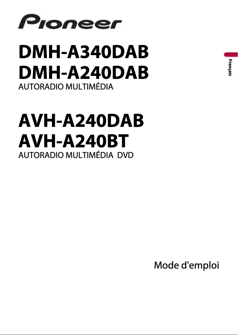 Page 1 of the manual User Manual Pioneer AVH-A240BT