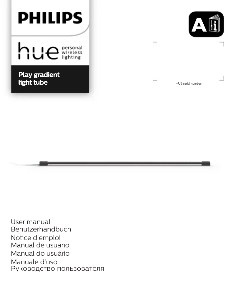 First page image of the manual for Hue Play Gradient Light Tube
