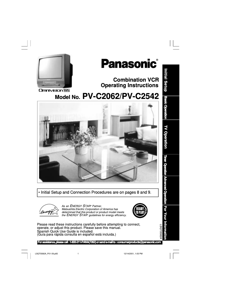 First page image of the manual for PV-C2542