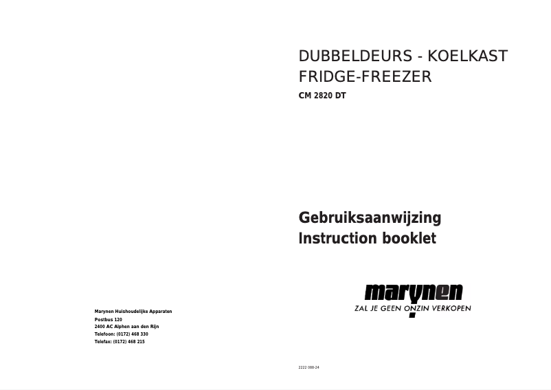 First page image of the manual for CM 2820 DT