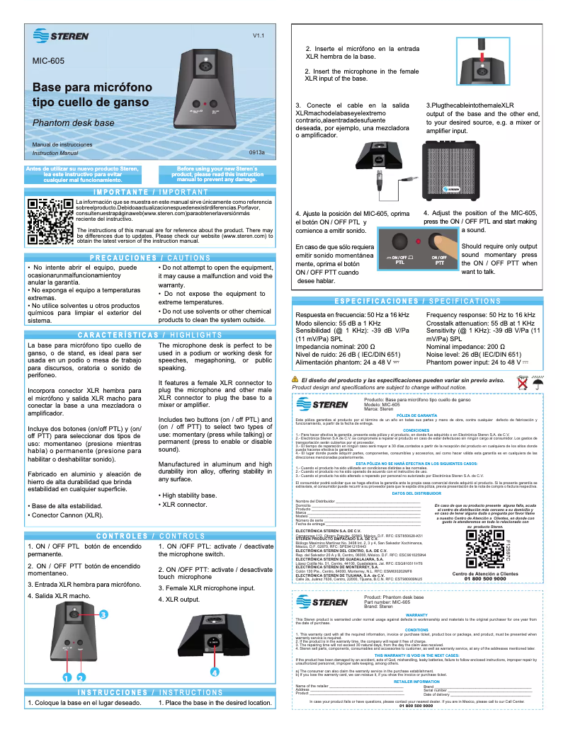 First page image of the manual for MIC-605