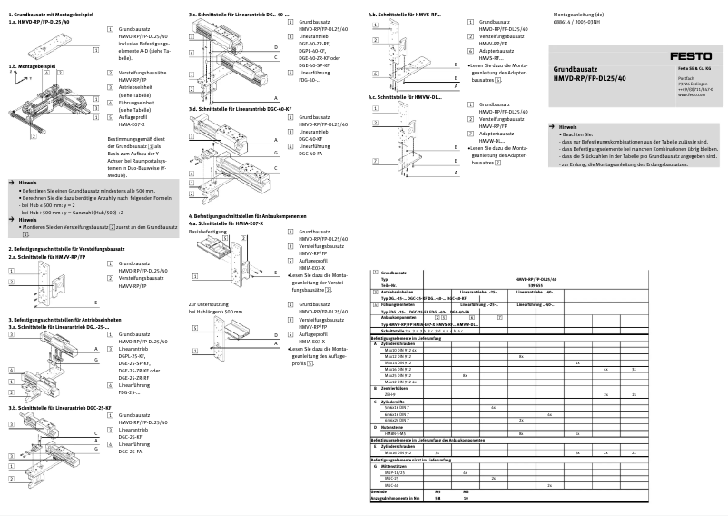 First page image of the manual for HMVD-RP/FP-DL25/40