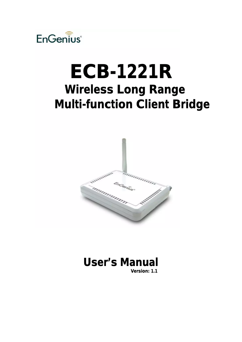 Page 1 of the manual User Manual EnGenius ECB-1221R