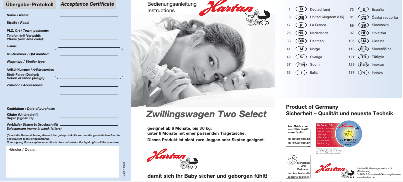 First page image of the manual for Two Select