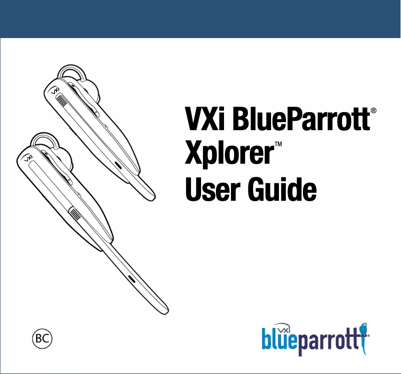 Page 1 of the manual User Manual BlueParrott Xplorer