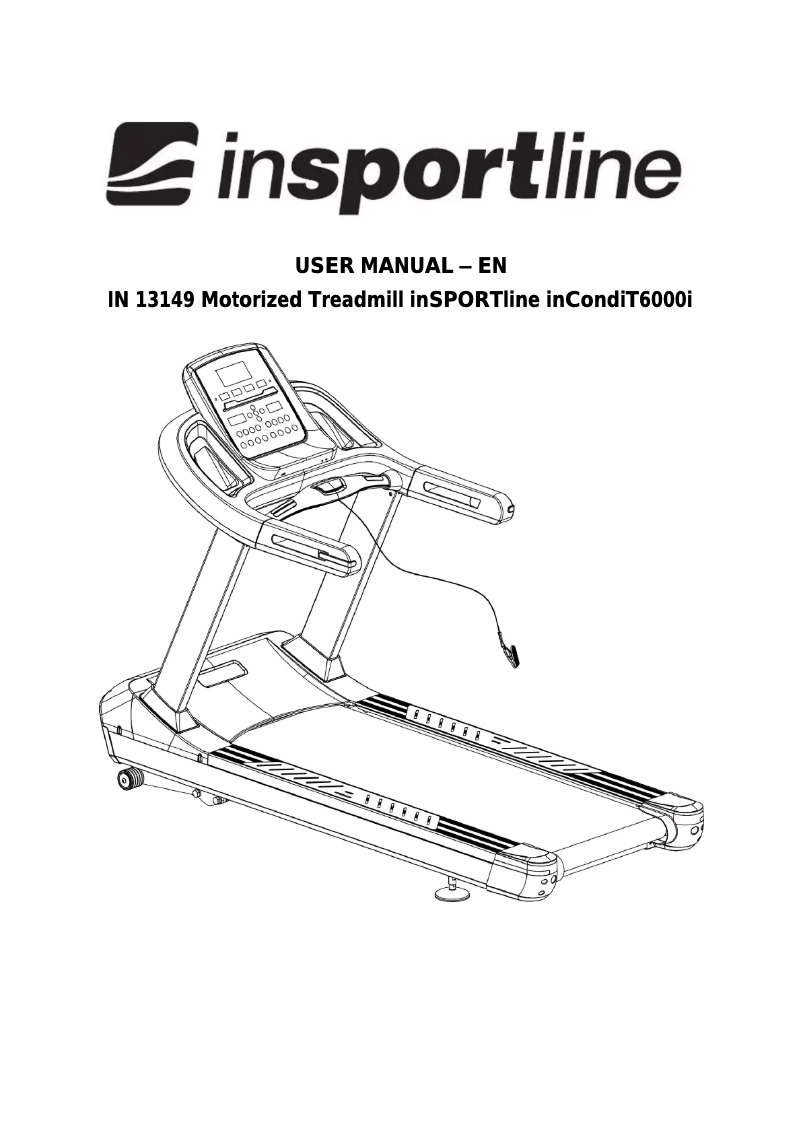 Page 1 of the manual User Manual inSPORTline inCondi T6000i treadmill