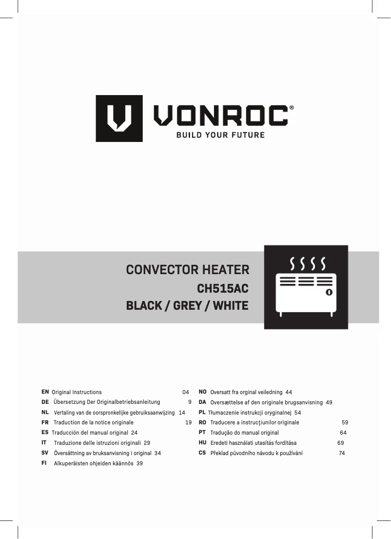 Page 1 of the manual User Manual Vonroc CH515AC