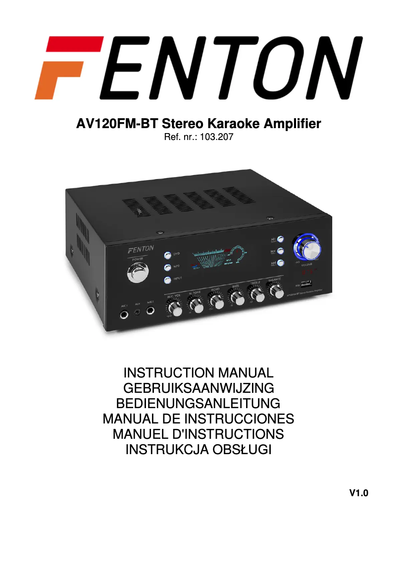 Page 1 of the manual User Manual Fenton AV120FM