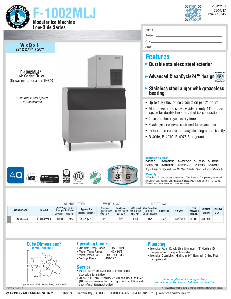 First page image of the manual for F-1002MLJ