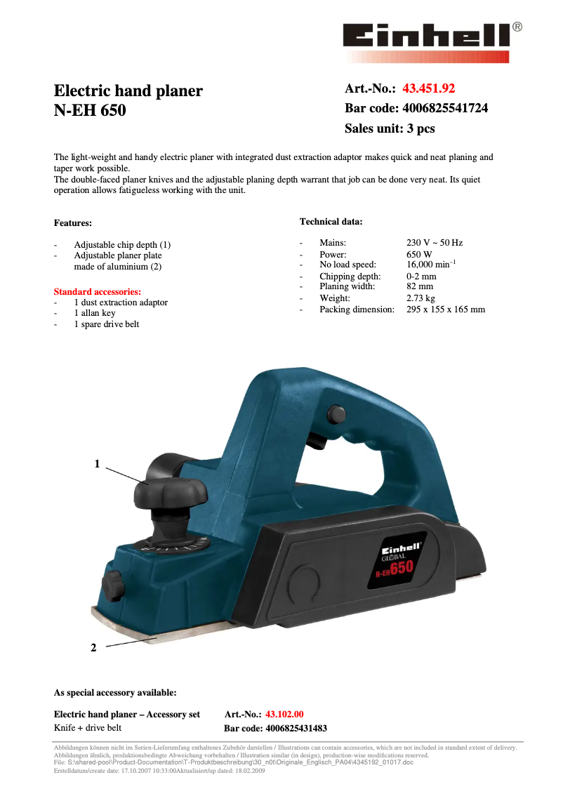 Page 1 of the manual User Manual Global N-EH 650