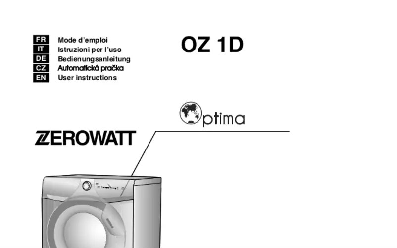 First page image of the manual for OZ 107 1D CHC Optima