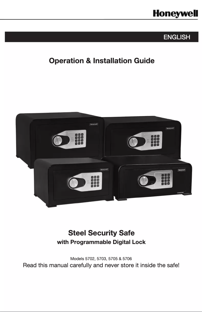Page 1 of the manual User Manual Honeywell 5705