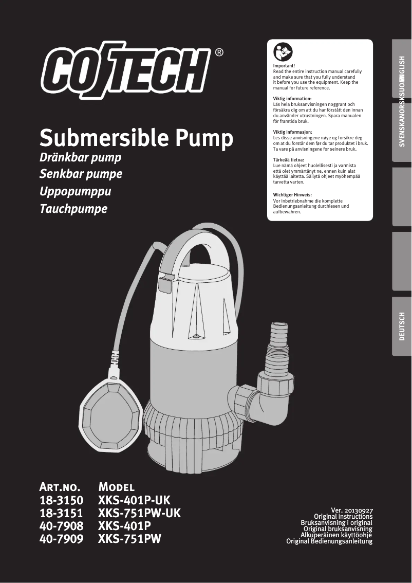 Page 1 of the manual User Manual Cotech XKS-401P