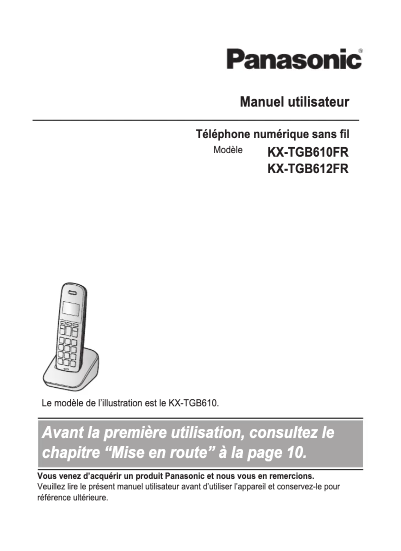 Page 1 of the manual User Manual Panasonic KXT-GB612FR