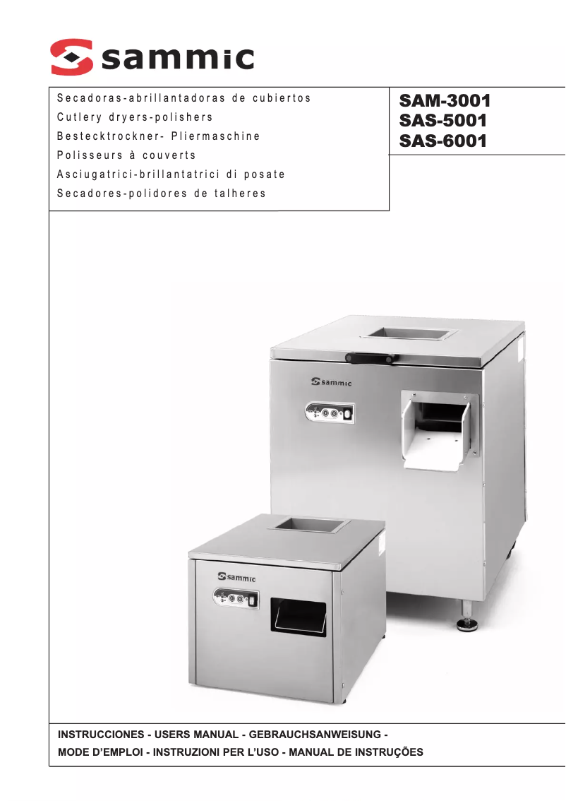 Page 1 of the manual User Manual Sammic SAS-5001
