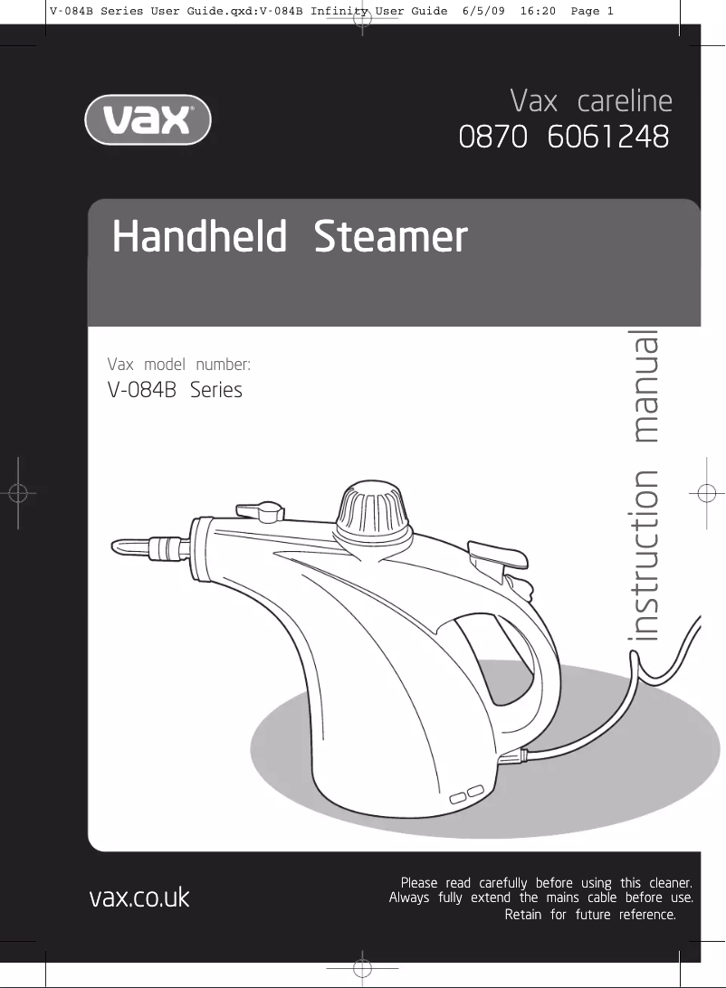 First page image of the manual for V-084B