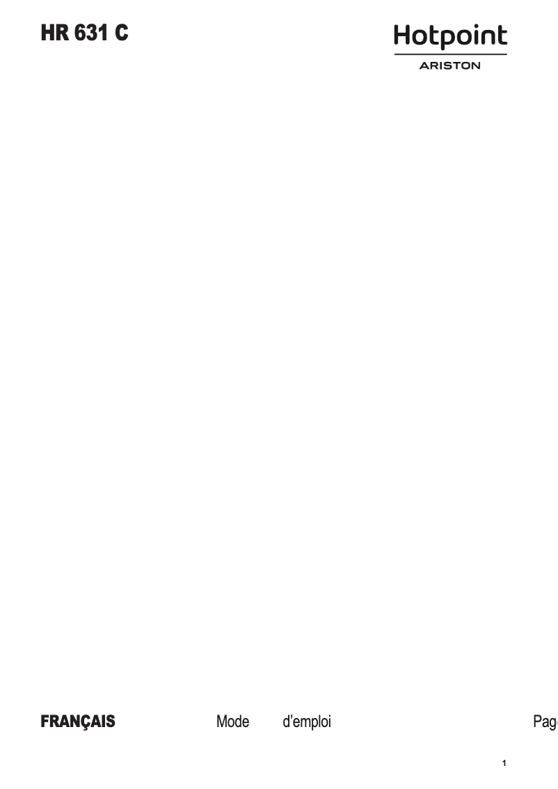 First page image of the manual for HR 631 C