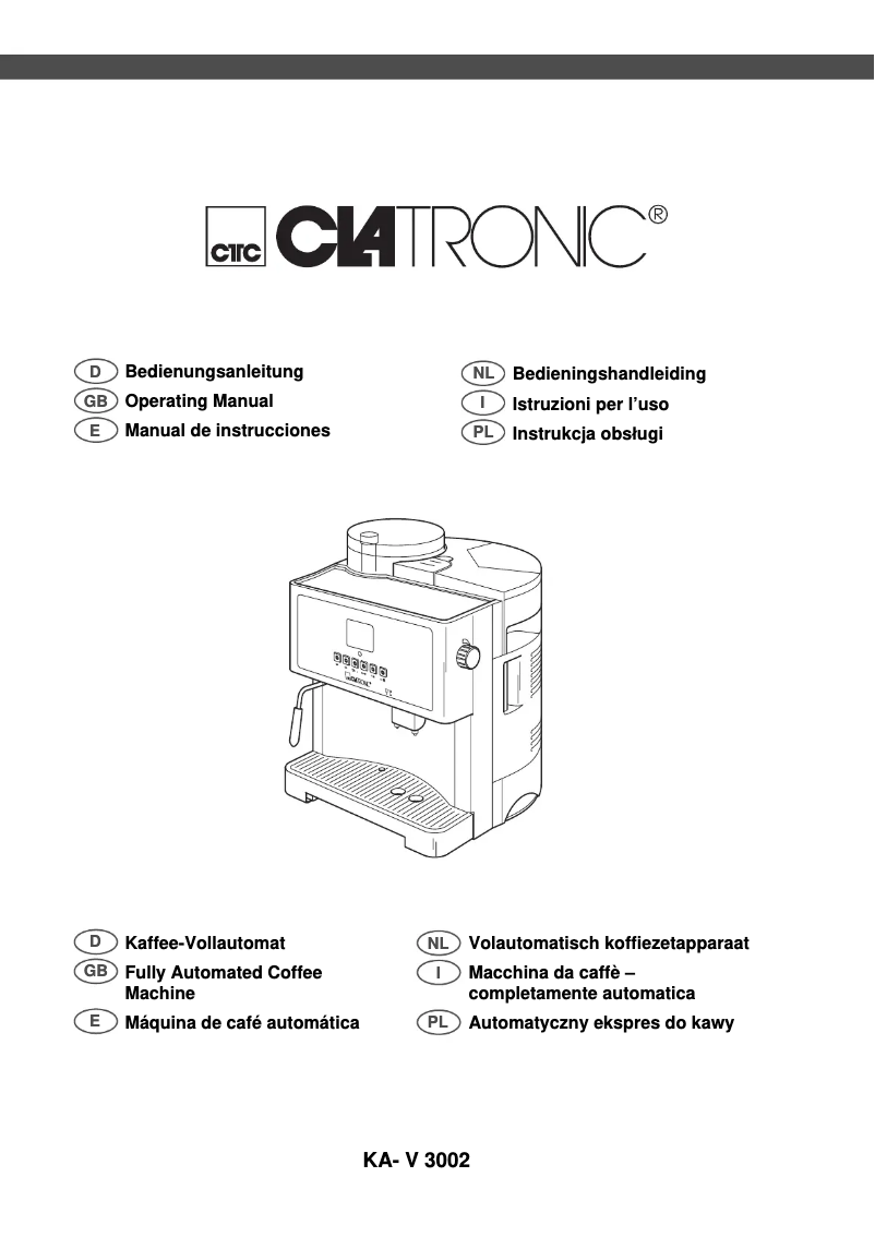 First page image of the manual for KAV 3002