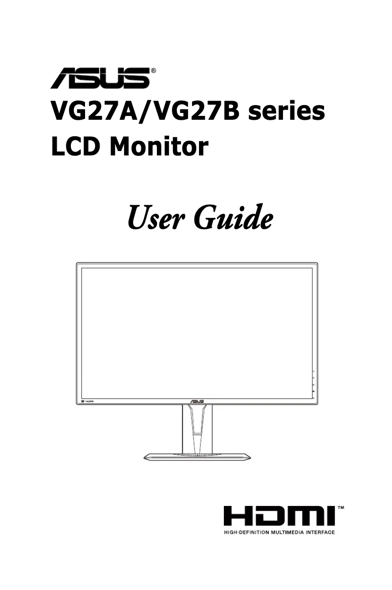 First page image of the manual for TUF Gaming VG27AQE