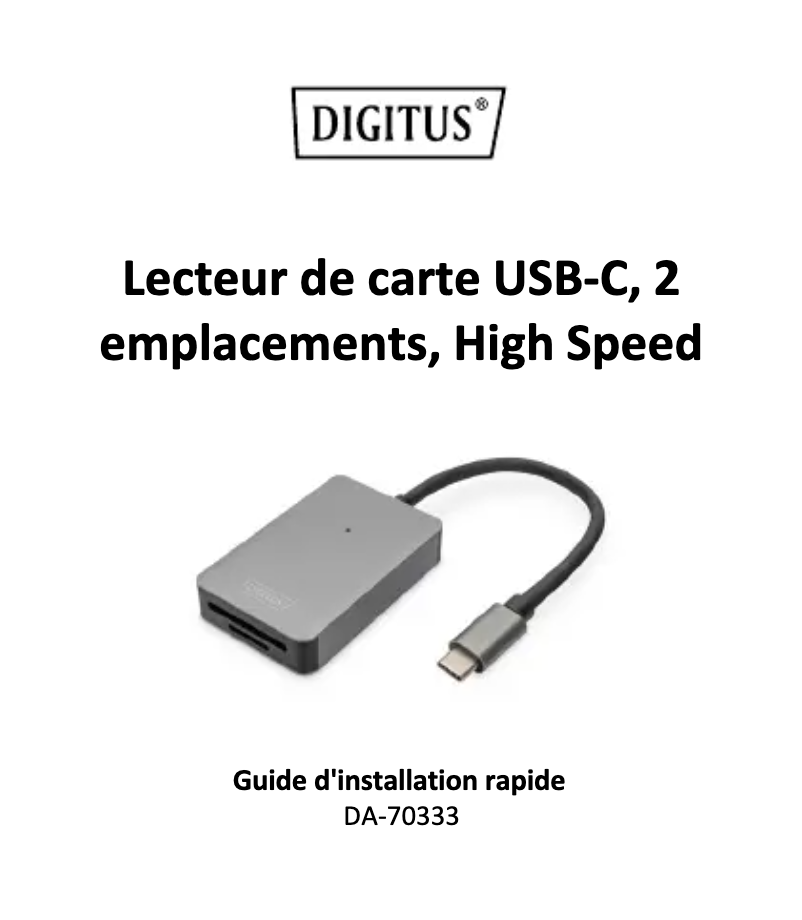 Page 1 of the manual User Manual Digitus DA-70333