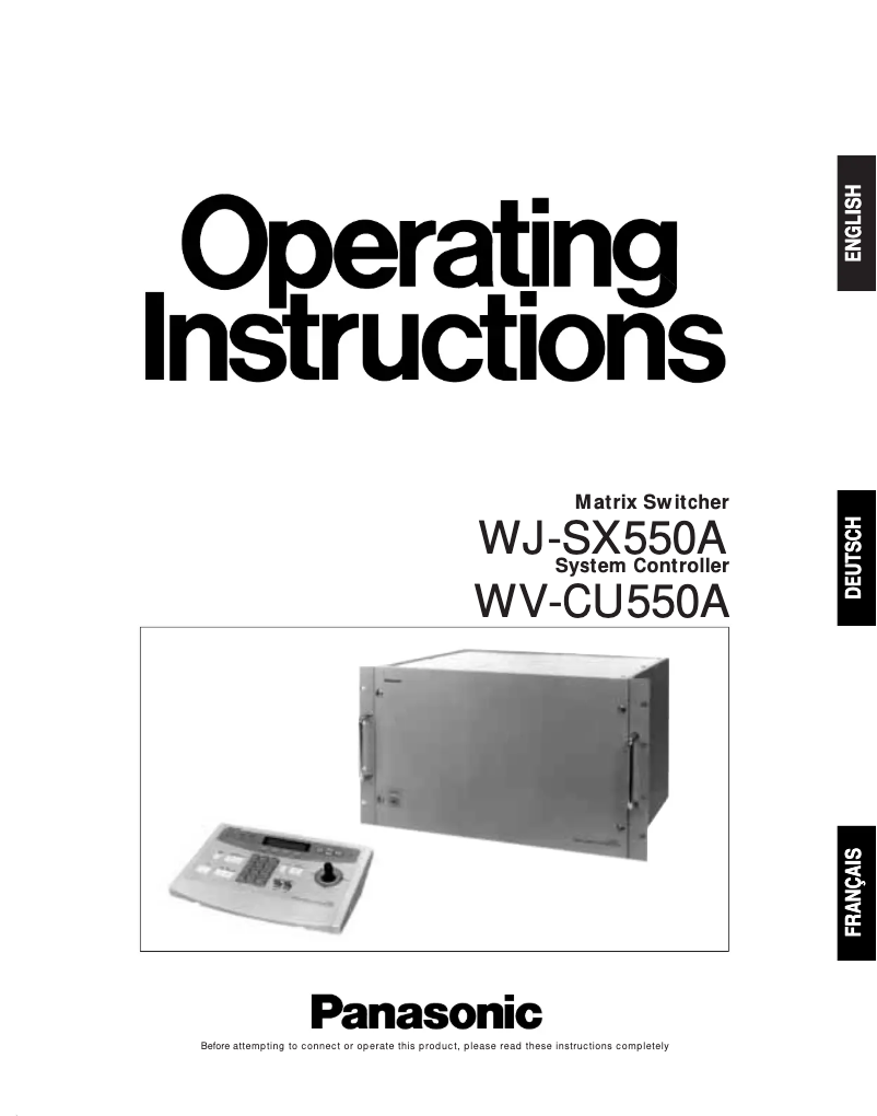 First page image of the manual for WJ-SX550