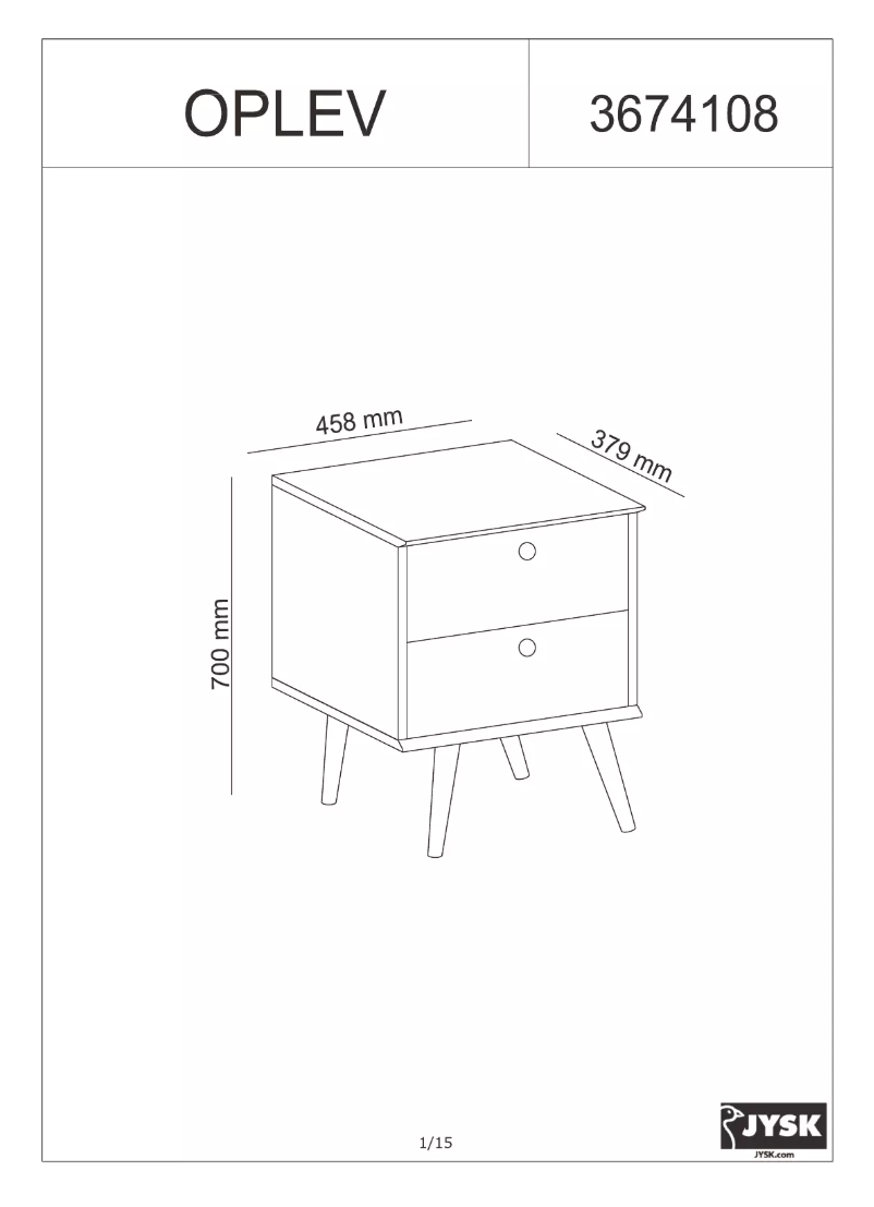 Page 1 of the manual User Manual JYSK Oplev
