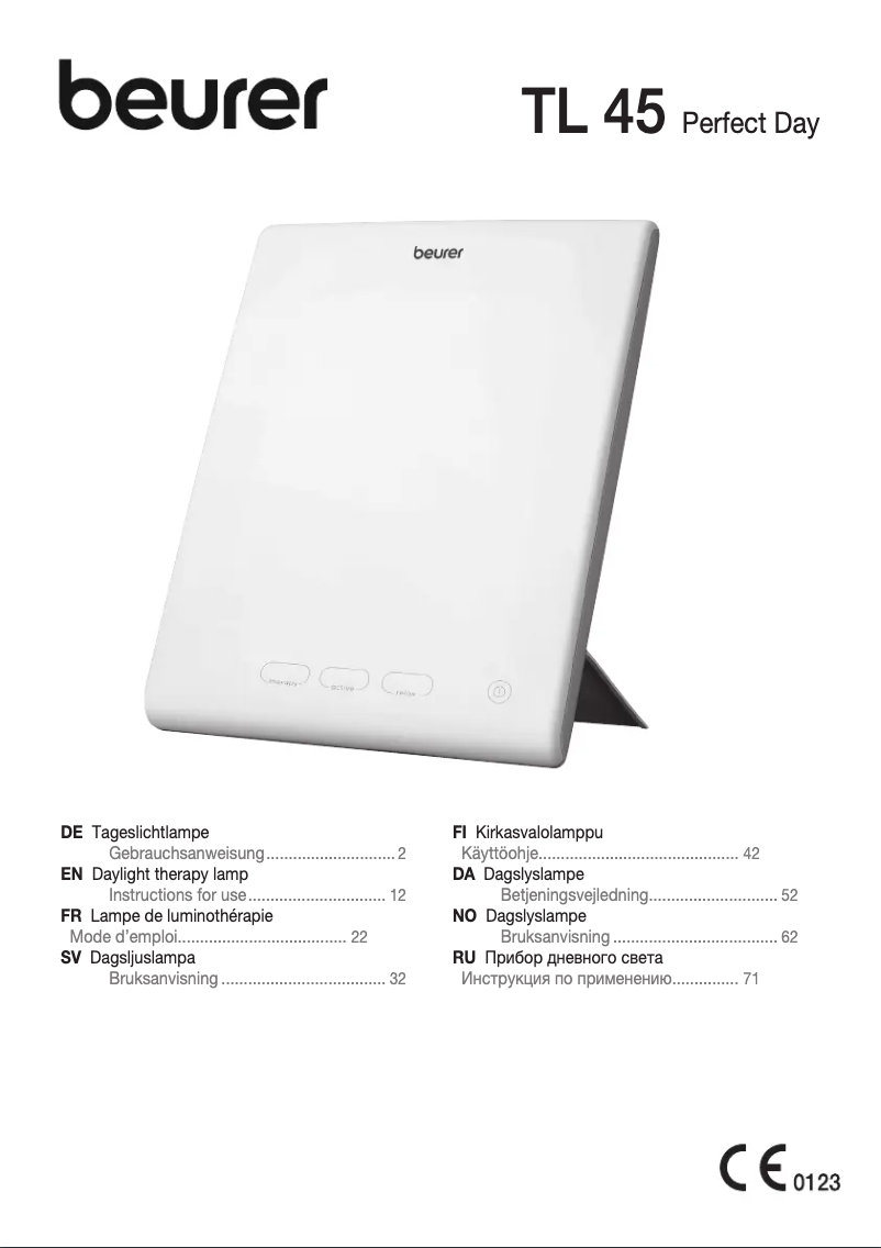 First page image of the manual for TL 45 Perfect Day