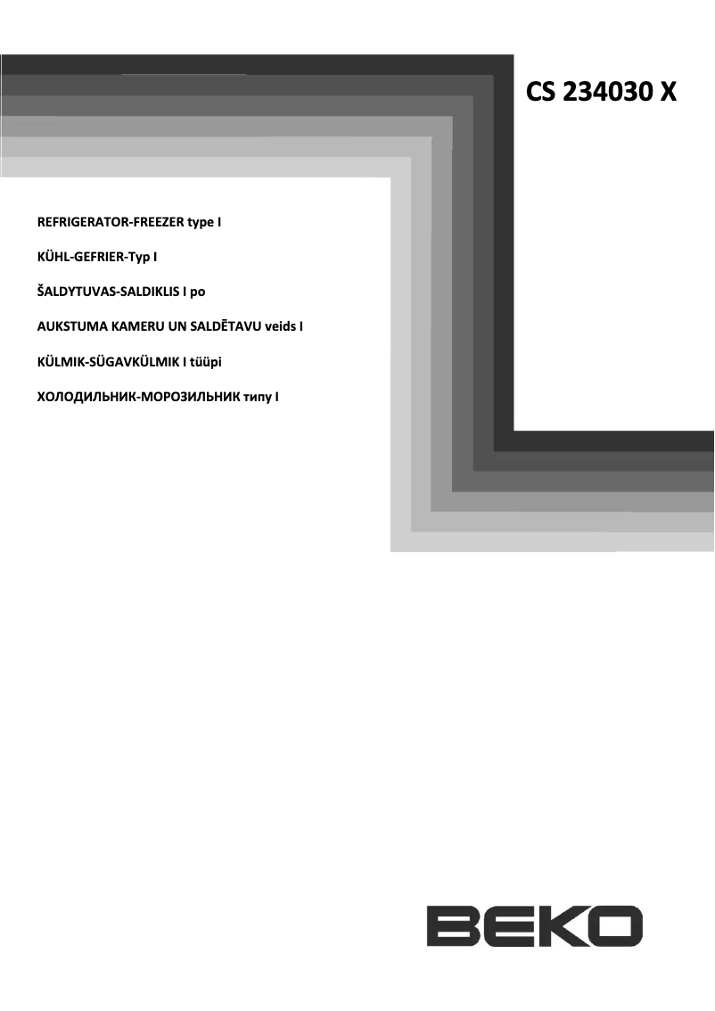 Page 1 of the manual User Manual Beko CS 234030 X