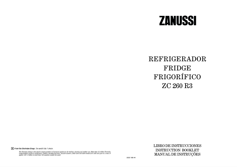 Page 1 of the manual User Manual Zanussi ZC260R3