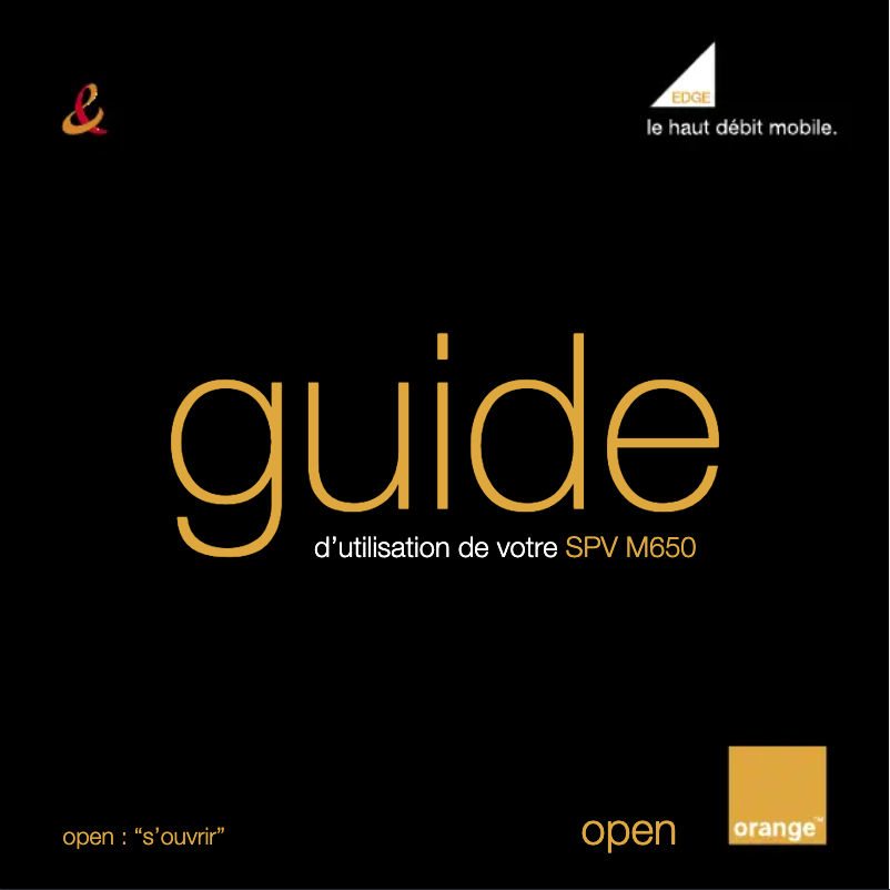 Page 1 of the manual User Manual Orange SPV M650