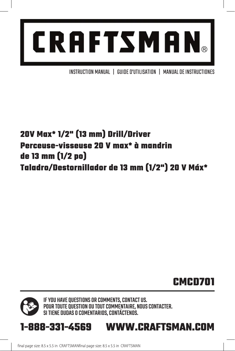 First page image of the manual for CMCD701C2