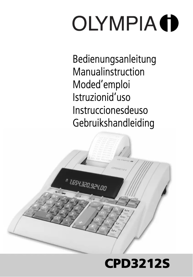 Page 1 of the manual User Manual Olympia CPD 3212 S