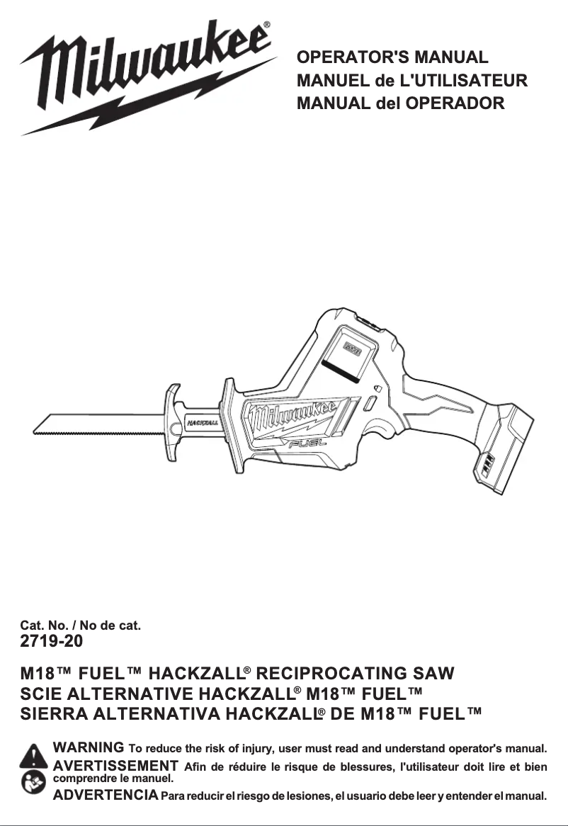 First page image of the manual for M18 Fuel 2719-21