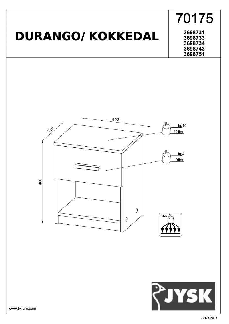 First page image of the manual for Durango