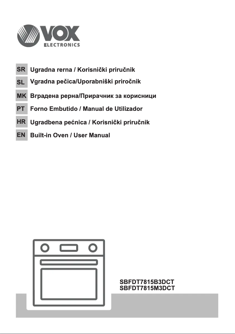First page image of the manual for SBFDT7815B3DCT