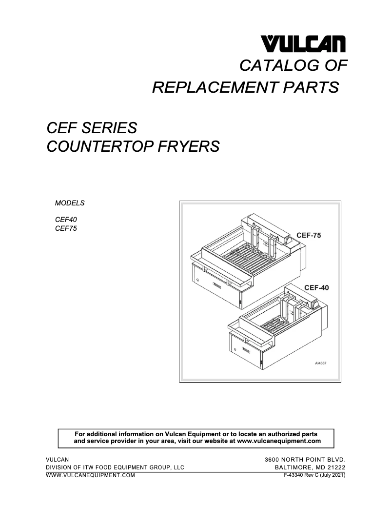 First page image of the manual for CEF40