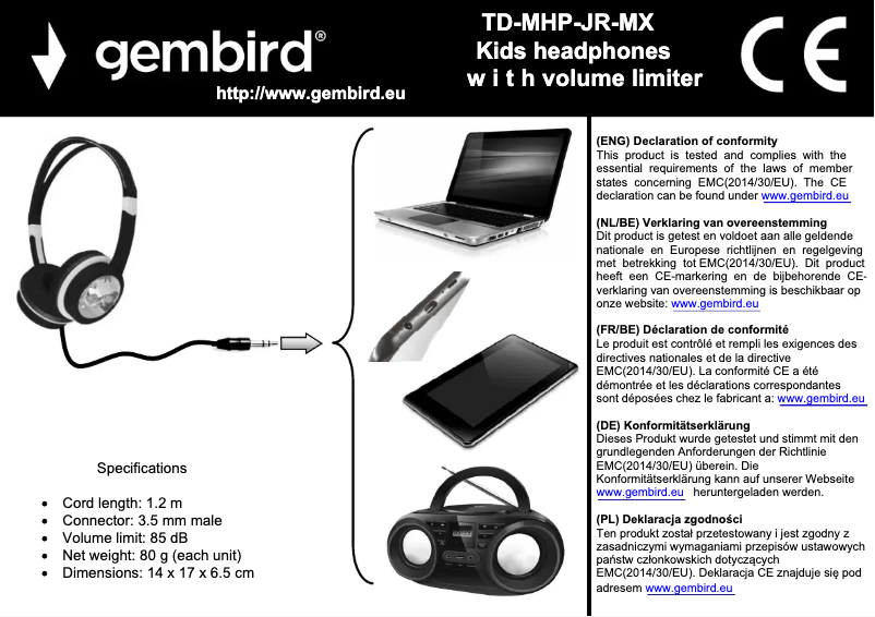 First page image of the manual for MHP-JR-B